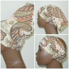 Natural Hair Accessory-Headband-Tube Locs (Paisley-White/Rust/Brown Print) Virtuous Creations