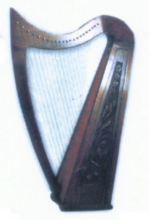 Harp 22 Wires Engraved, WITH LEVERS, FREE SOFT CARRY BAG, TUNING KEY, EXTRA SET STRINGS