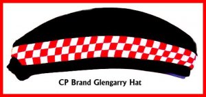 CP Brand Irish - Scottish Glengarry Hat Red/White Dice - Free Shipping