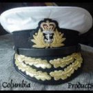 ROYAL NAVY OFFICERS HAT CAP ADMIRAL WHITE NEW ANY SIZE by COLUMBIA PRODUCTS ROYAL NAVY OFFICERS HAT CAP ADMIRAL WHITE NEW ANY SIZE by COLUMBIA PRODUCTS