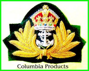 ROYAL NAVY OFFICER HAT CAP CAPT. Bullion Badge KING NEW - CP Brand By COLUMBIA PRODUCTS