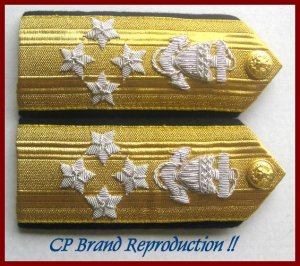 CP Brand NEW US COAST GUARD Shoulder Boards ADMIRAL 4 Stars Rank, By COLUMBIA PRODUCTS