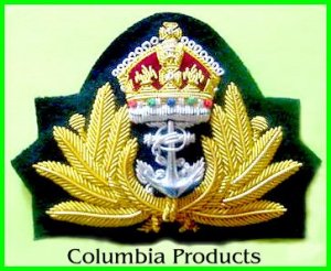 ROYAL NAVY OFFICER HAT CAP CAPT. Bullion Badge KING NEW