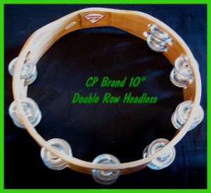 CP TAMBOURINES New Double Row Jingles HEADLESS 10" Size