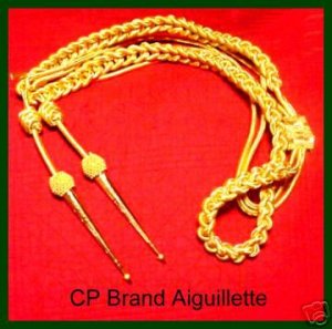 NEW CP Brand GOLD AIGUILLETTE, BRITISH OFFICERS NEW !!