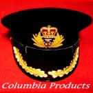 ROYAL NAVY OFFICERS BLACK HAT CAP CAPTAIN NEW Size 55