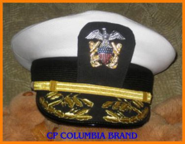 US Navy Commander Admiral Rank White Hat Cap All Sizes Available