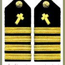 NEW US NAVY HARD Shoulder Boards CAPTAIN CHRISTIAN CHAPLAIN - CP MADE