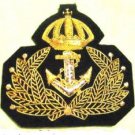 NEW HAND EMBROIDERED SWEDISH NAVY OFFICER HAT CAP BADGE FREE SHIP IN USA CP MADE