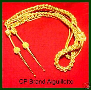 NEW CP Brand GOLD AIGUILLETTE, BRITISH OFFICERS NEW - High Quality