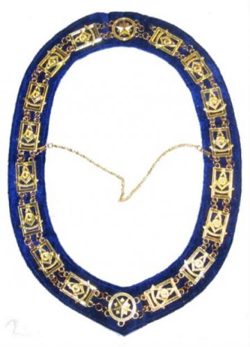 REGALIA MASONIC BLUE HOUSE MASTER MASON DRESS METAL CHAIN COLLAR - CP MADE