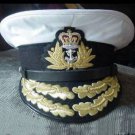 ROYAL NAVY ADMIRAL OFFICER WHITE HAT CAP NEW Size 57, 58, 59, 60, 61, 62 Sizes