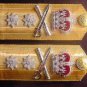 NEW UK NAVY HARD SHOULDER BOARDS 2 STARS REAR ADMIRAL RANK - HI QUALITY CP MADE