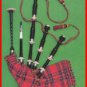 EBONY BLACKWOOD SCOTTISH HIGHLANDER ENGRAVED FULL BAGPIPES SET WITH CARRY BOX