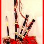 EBONY BLACKWOOD SCOTTISH HIGHLANDER ENGRAVED FULL BAGPIPES SET WITH CARRY BOX