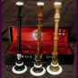 CP Brand New THREE (3) BOMBARD OBOE Flute Chanters With Hard Carry Boxes