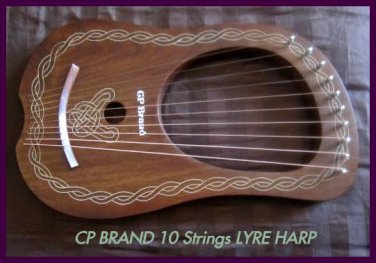 CP BRAND NEW 10 STRINGS LYRE HARP FREE CARRY BAG & SHIP USA - QUALITY MATTERS