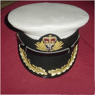 ROYAL NAVY OFFICERS HAT CAP CAPTAIN RANK WHITE NEW Size 57, 58, 59, 60, 61, 62