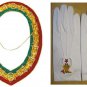 MASONIC REGALIA SHRINER NEW DRESS METAL TRI COLOR COLLAR & GLOVES PAIR CP MADE