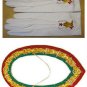 MASONIC REGALIA SHRINER NEW DRESS METAL TRI COLOR COLLAR & GLOVES PAIR CP MADE