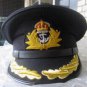 ROYAL NAVY OFFICERS HAT CAP CAPTAIN RANK BLACK NEW KING CROWN BADGE MOST SIZES