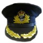 ROYAL NAVY OFFICERS HAT CAP CAPTAIN RANK BLACK NEW KING CROWN BADGE MOST SIZES