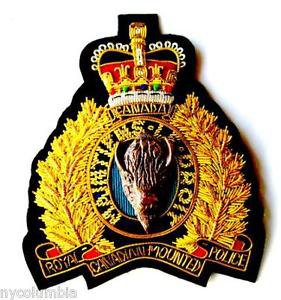 ROYAL CANADIAN MOUNTED POLICE BLAZER BADGE (1) NEW HAND EMBROIDERED CP MADE