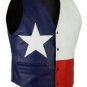 NEW TEXAS FLAG COLOR LEATHER VESTS 2019 STOCK ALL SIZES HI QUALITY CP BRAND