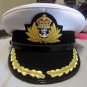 ROYAL NAVY OFFICERS HAT CAP CAPTAIN RANK WHITE NEW KING CROWN BADGE MOST SIZES