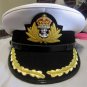 ROYAL NAVY OFFICERS HAT CAP CAPTAIN RANK WHITE NEW KING CROWN BADGE MOST SIZES