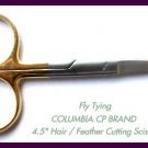 FLY TYING SCISSORS 4.5" FEATHER CUTTING SCISSORS GOLD LOOPS US FREE SHIP CP MADE FLY TYING SCISSORS 4.5" FEATHER CUTTING SCISSORS GOLD LOOPS US FREE SHIP CP MADE