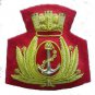 ITALIAN NAVY OFFICER HAT CAP BADGE NEW HAND EMBROIDERED FREE SHIP IN USA CP MADE