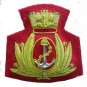 ITALIAN NAVY OFFICER HAT CAP BADGE NEW HAND EMBROIDERED FREE SHIP IN USA CP MADE