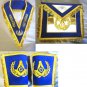 MASONIC REGALIA SET MASTER MASON APRON COLLAR CUFFS & GLOVES PAIR BLUE CP MADE
