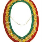 MASONIC REGALIA  SHRINER NEW DRESS METAL CHAIN COLLAR TRI COLOR VELVET CP MADE
