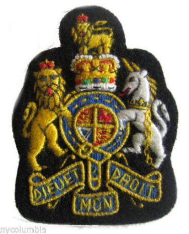 UK COAT OF ARM BADGES NEW SILK HAND EMBROIDERED CP MADE - EXCELLENT QUALITY