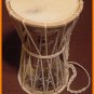 New CP Brand Talking Drum 9 -1/2" Head 16" Tall Embossed With Two Beaters