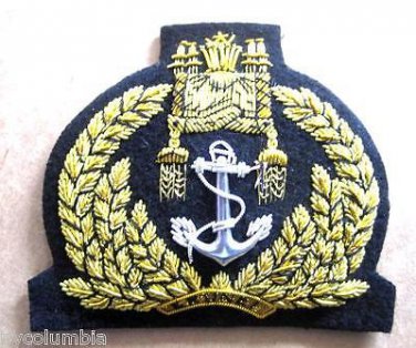 BRUNEI NAVY OFFICER HAT CAP BADGE NEW HAND EMBROIDERED CP MADE