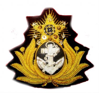 BRAZIL NAVY OFFICER HAT CAP BADGE NEW HAND EMBROIDERED FREE SHIP IN USA CP MADE