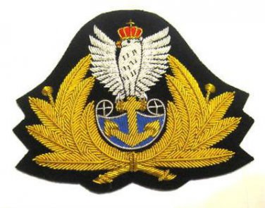 POLAND NAVY OFFICER HAT CAP BADGE NEW HAND EMBROIDERED CP MADE FREE SHIP USA