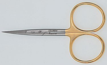 FLY TYING SCISSORS 4" SIZE ALL PURPOSE SCISSORS GOLD LOOPS FREE SHIP - CP MADE
