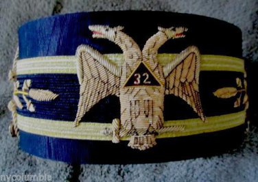 32nd Degree Mason Wings Down Hand Embroidered Cap Hat New Size 58 - CP MADE