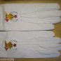 MASONIC REGALIA SHRINER NEW DRESS WHITE GLOVES SET WITH EMBROIDERY CP MADE