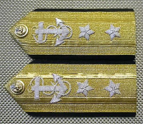 New Us Navy Rear Admiral 2 Stars Hard Shoulder Boards Authentic Quality