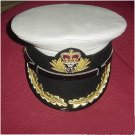 ROYAL UK NAVY OFFICERS NEW HAT CAP CAPTAIN RANK WHITE ALL 57 TO 62 SIZES CP MADE