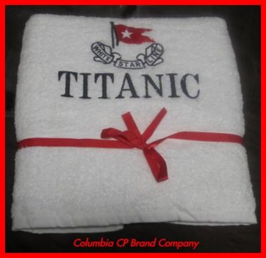 NEW TITANIC FIRST CLASS PASSENGER COURTESY BATH TOWEL EXCELLENT SOUVENIR CP MADE