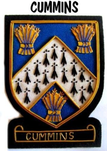 CUMMINS SCOTTISH CLAN BADGE NEW CP HAND EMBROIDERED QUALITY COLLECTORS ITEM