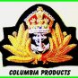 NEW UK ROYAL NAVY OFFICER HAT CAP CAPT ADMIRAL Bullion Badge KING CROWN CP MADE