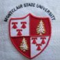NJ MONTCLAIR STATE UNIVERSITY COLLEGE POCKET BADGE. CP COLUMBIA HAND EMBROIDERED