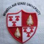 NJ MONTCLAIR STATE UNIVERSITY COLLEGE POCKET BADGE. CP COLUMBIA HAND EMBROIDERED